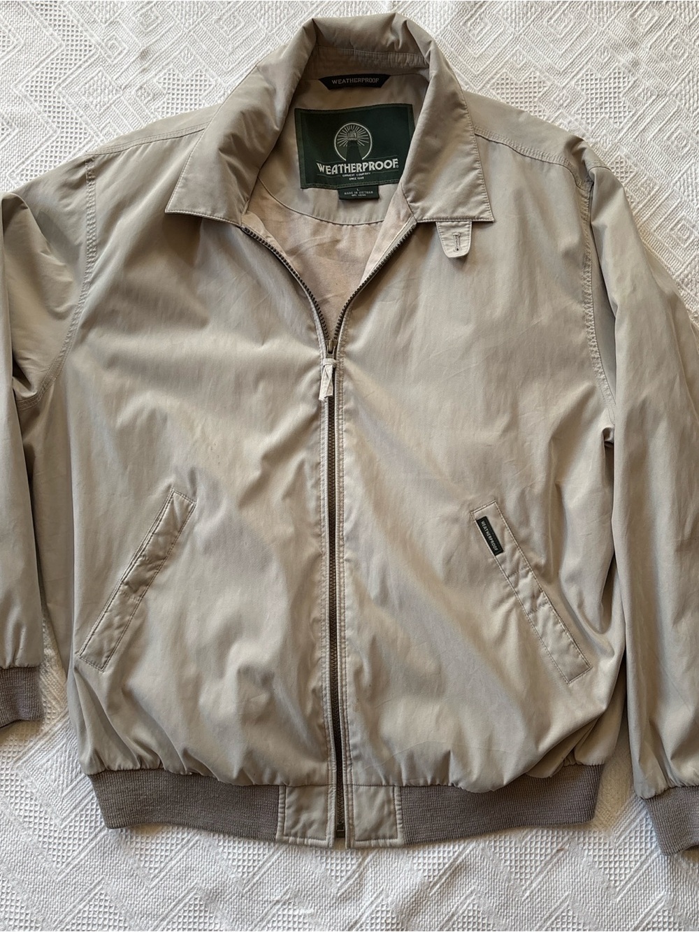 Weatherproof Men's Light Taupe Bomber Jacket
